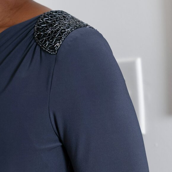 Cache’ Gray Form Fitting Dress Size Small - Picture 5 of 7